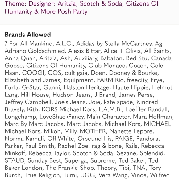 Cohosting: Designer: Aritzia, Scotch & Soda, Citizens & More Posh Party. 9am PST - Picture 3 of 3